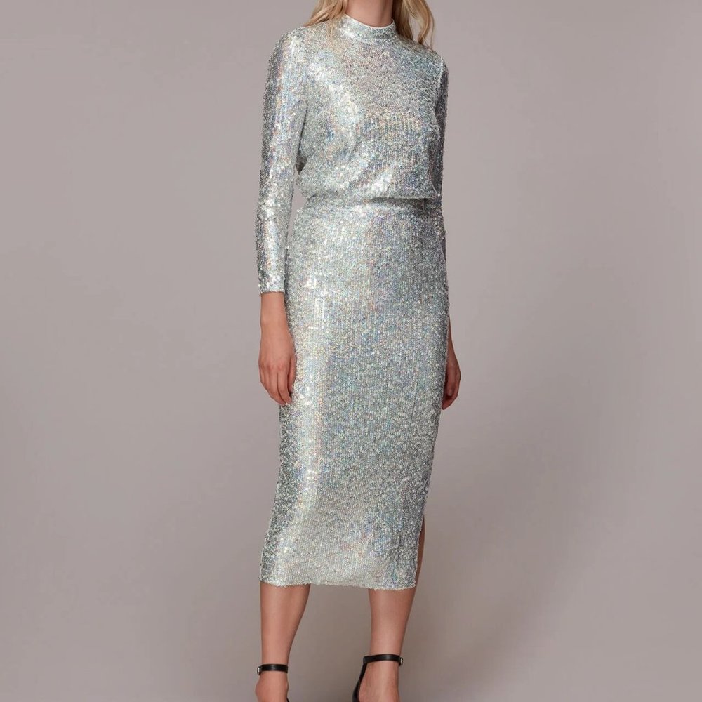 HIGH NECK SEQUIN TOP